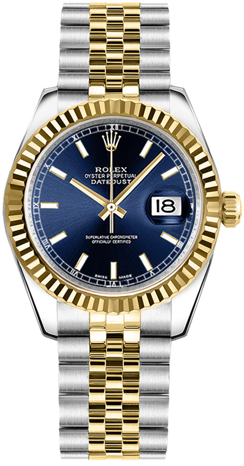 Rolex Datejust 36 Two Tone Blue Dial Watch